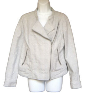 Ruff Hewn jacard cotton blend biker jacket bluish grey color.
